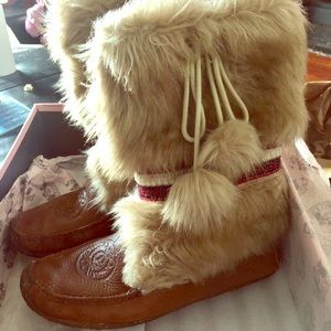 Juicy Couture Anya Cognac Leather Boots 9M